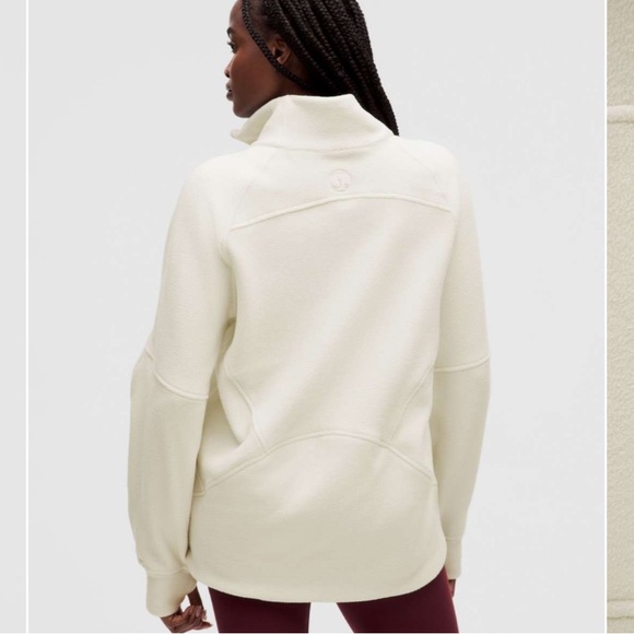 Lululemon Scuba Tumbled Fleece Funnel-Neck Full Zip| Bone | s: M/L - Picture 2 of 8